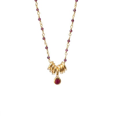 Garnet rosary necklace by Mirabelle